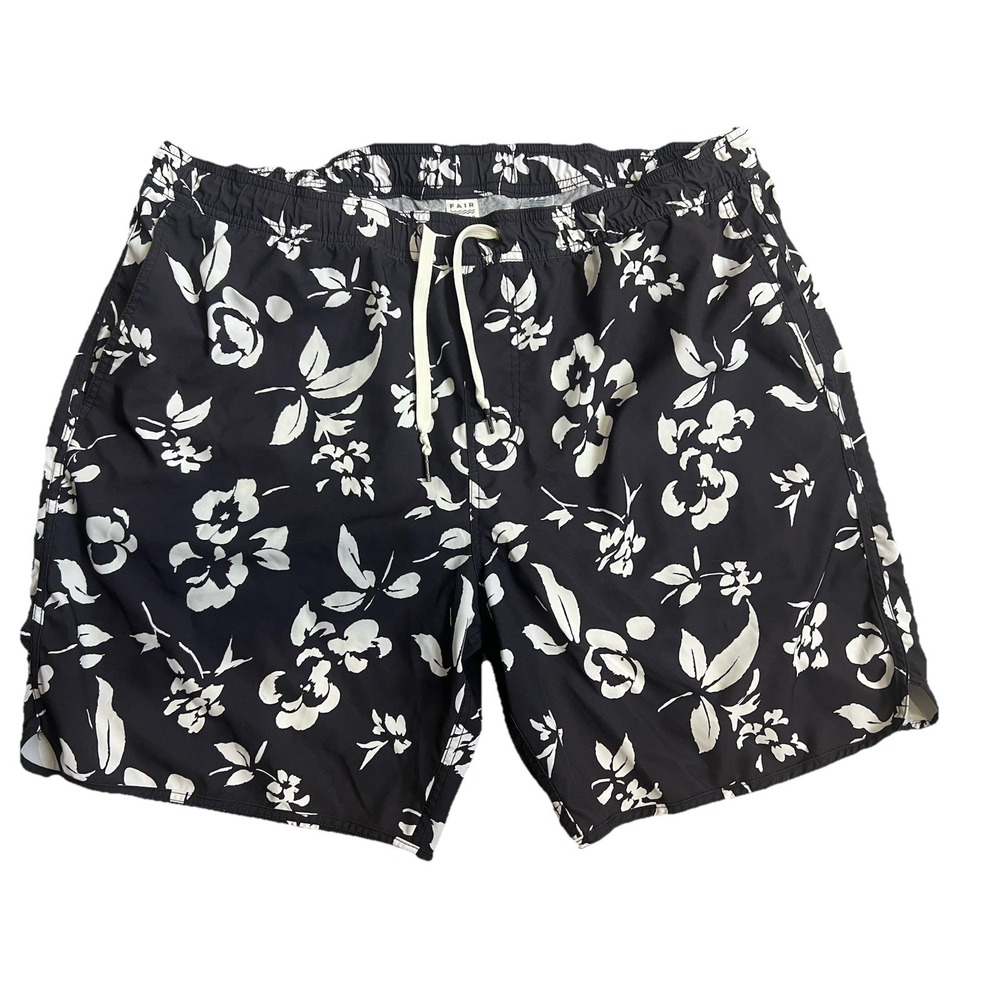 Fair Harbor Shorts Mens XXL Blue Swim Trunks Lined 8" Inseam‎ Polyester Hawaiian